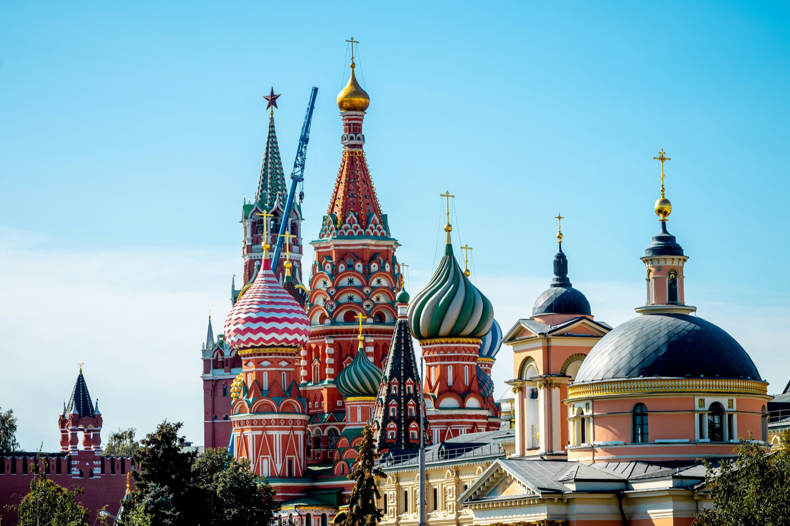 The towers and domes of the Moscow Kremlin